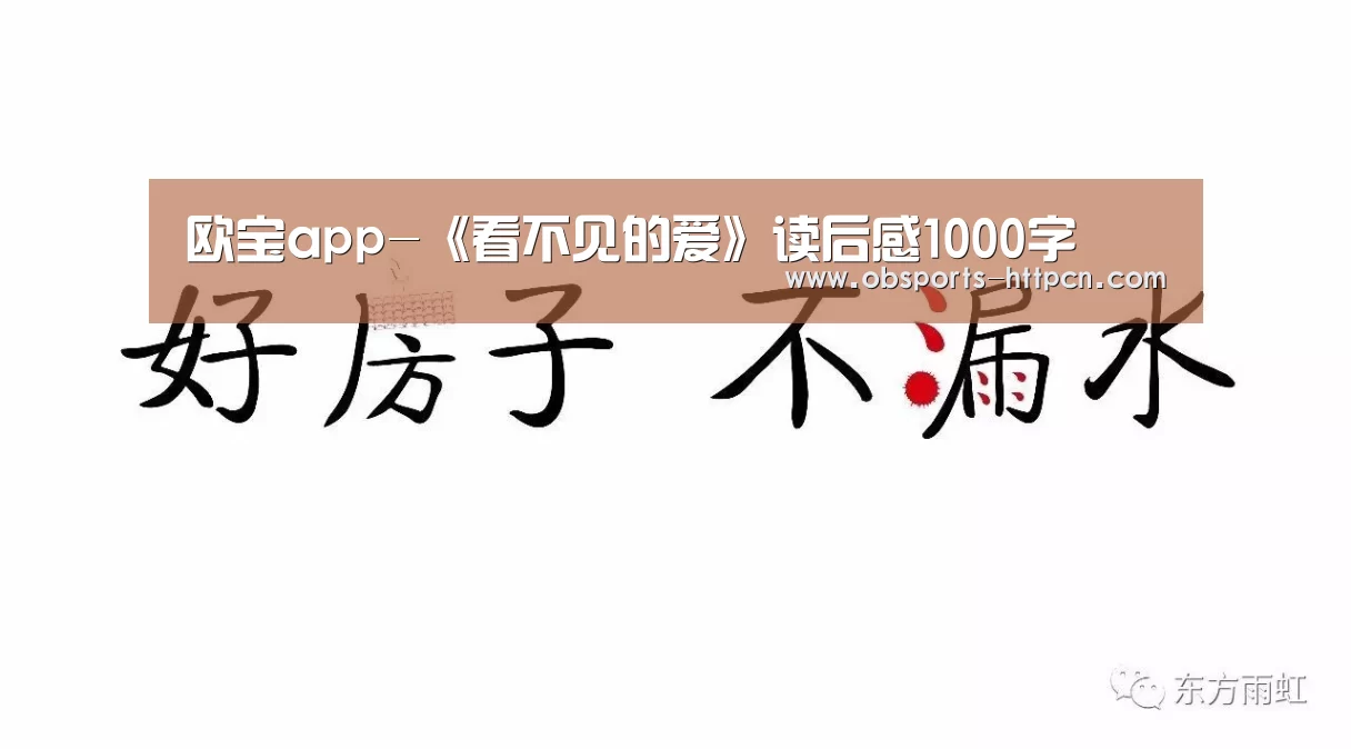 欧宝app-《看不见的爱》读后感1000字(图2) 欧宝电竞